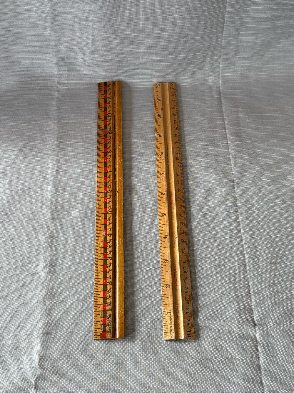Vintage Wood-Tone Rulers - Set of 2